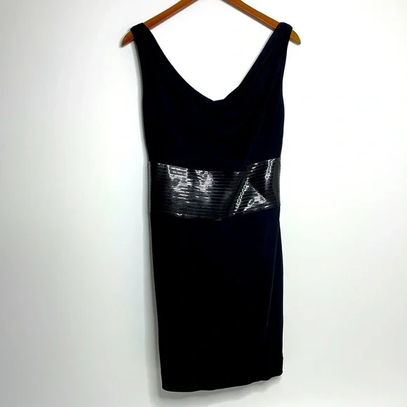 long sleeve navy mini dress Women's Blue See-through Long Sleeve Mini Dress